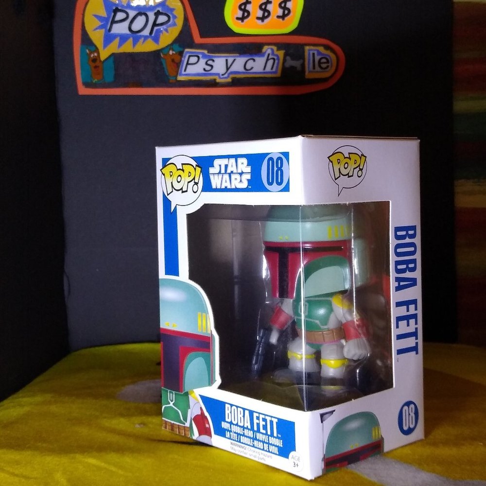 Boba Fett Star Wars blue box multilingual Funko Pop 08 NIB